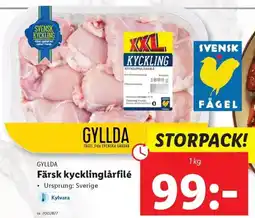 Lidl GYLLDA Färsk kycklinglårfilé Ursprung: Sverige erbjuda