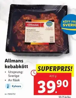 Lidl Allmans kebabkött erbjuda