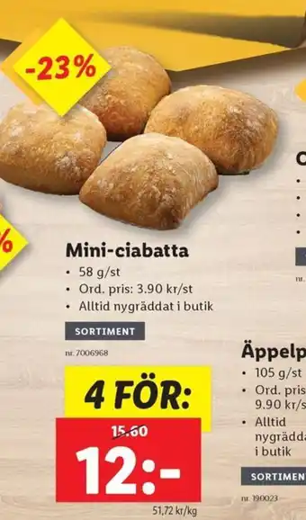 Lidl Mini-ciabatta erbjuda