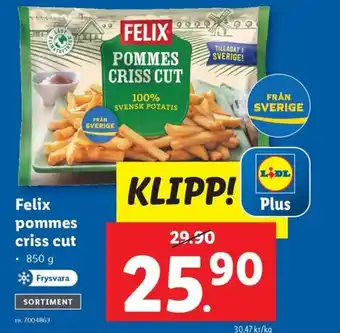 Lidl Felix pommes criss cut erbjuda