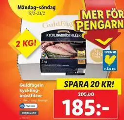 Lidl Guldfågeln kyckling- bröstfiléer erbjuda