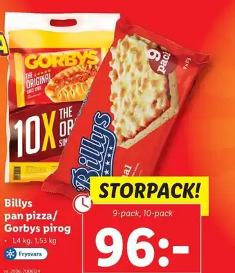 Lidl Billys pan pizza/ Gorbys pirog erbjuda