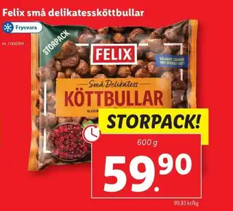 Lidl Felix små delikatessköttbullar erbjuda