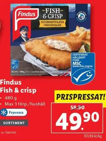 Lidl Findus Fish & crisp erbjuda