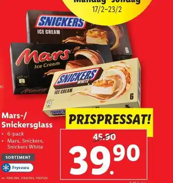 Lidl Mars-/ Snickersglass erbjuda