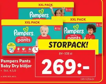 Lidl Pampers Pants Baby Dry blöjor erbjuda