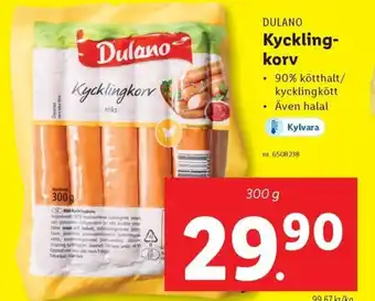 Lidl Dulano Kycklingkorv erbjuda