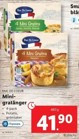 Lidl Duc De Coeur  Mini Gratins erbjuda