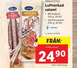 Lidl FRENCH STYLE Lufttorkad salami erbjuda