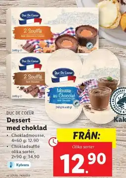 Lidl DUC DE COEUR Dessert med choklad erbjuda