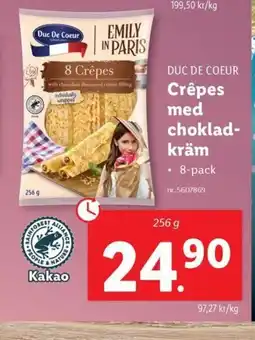 Lidl Duc De Coeur Crêpes med choklad- kräm erbjuda