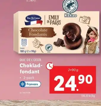 Lidl DUC DE COEUR Choklad- fondant erbjuda