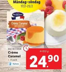 Lidl DUC DE COEUR Crème Caramel erbjuda