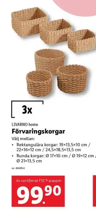 Lidl LIVARNO home Förvaringskorgar erbjuda