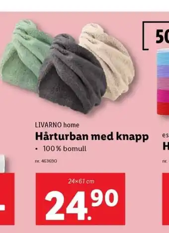 Lidl LIVARNO home Hårturban med knapp erbjuda