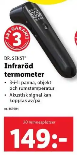 Lidl DR. SENST Infraröd termometer erbjuda