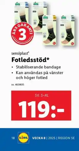 Lidl Sensiplast fotledsstöd* erbjuda
