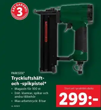 Lidl PARKSIDE Tryckluftshäft- och -spikpistol* erbjuda