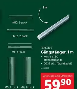 Lidl PARKSIDE Gängstänger, 1 m erbjuda