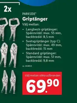 Lidl PARKSIDE Griptänger erbjuda