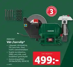 Lidl PARKSIDE Våt-/torrslip* erbjuda