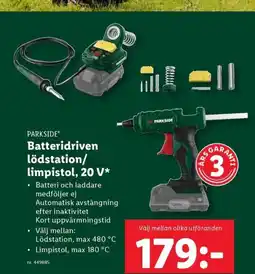 Lidl PARKSIDE Batteridriven lödstation/ limpistol, 20 V* erbjuda