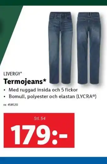 Lidl LIVERGY* Termojeans* erbjuda