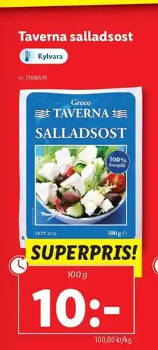 Lidl Taverna salladsost erbjuda