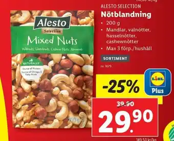 Lidl Alesto Selection Nötblandning erbjuda