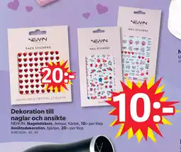 DollarStore Dekoration till naglar och ansikte erbjuda