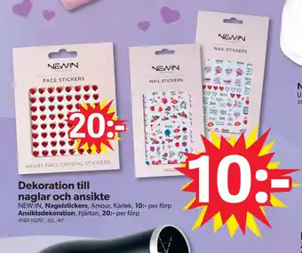 DollarStore Dekoration till naglar och ansikte erbjuda