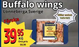 Supergrossen Buffalo wings erbjuda