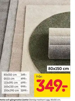 Rusta Matta och gångmatta Lizette erbjuda
