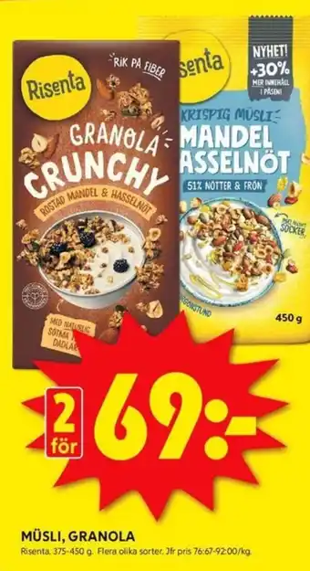 ICA Kvantum Müsli, granola erbjuda