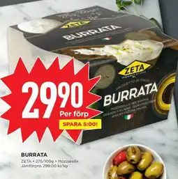 Willys ZETA Burrata erbjuda