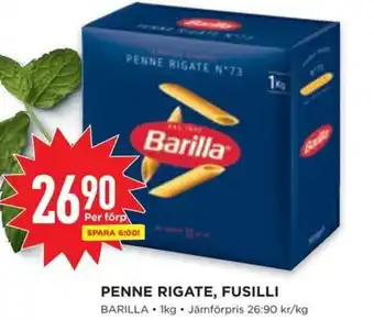 Willys BARILLA Penne Rigate, fusilli erbjuda