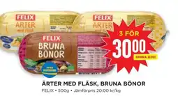 Willys FELIX Ärter med fläsk, bruna bönor erbjuda