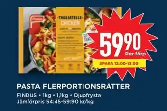 Willys FINDUS Pasta flerportionsrätter erbjuda