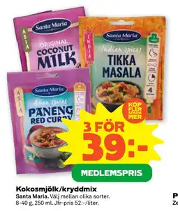 Stora Coop Kokosmjölk/kryddmix erbjuda