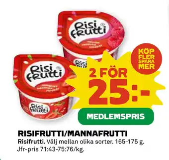 Coop RISIFRUTTI/MANNAFRUTTI erbjuda