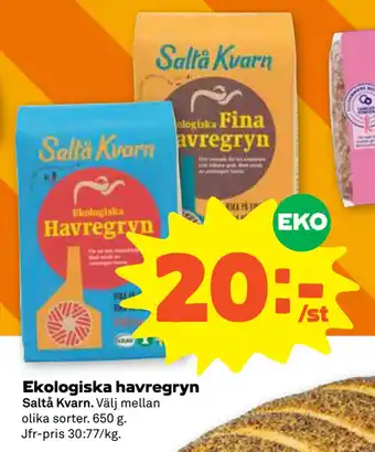 Stora Coop Ekologiska havregryn erbjuda