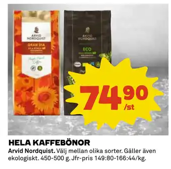 Coop HELA KAFFEBÖNOR erbjuda