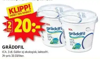 ICA Kvantum ICA Gräddfil erbjuda