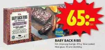 ICA Kvantum ICA Baby back ribs erbjuda