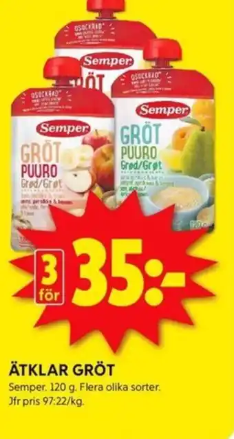 ICA Kvantum SEMPER Ätklar gröt erbjuda