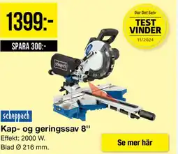 Scheppach Kap- og geringssav 8"