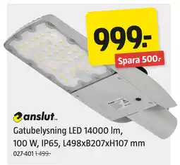 Jula Gatubelysning LED 14000 lm, 100 W, IP65, L498xB207xH107 mm erbjuda