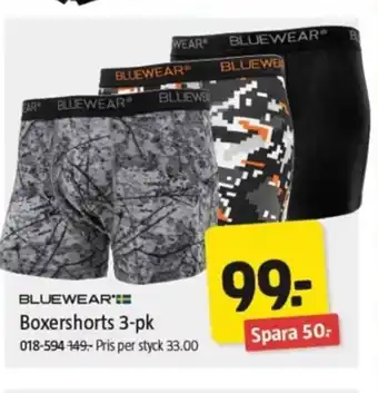 Jula BLUEWEAR':= Boxershorts 3-pk erbjuda