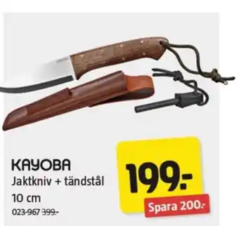 Jula KAYOBA Jaktkniv + tändstål erbjuda