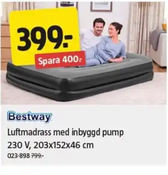 Jula Bestway Luftmadrass med inbyggd pump 230 V, erbjuda